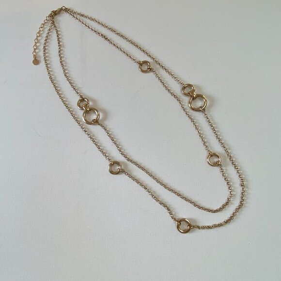 Talbots Gold Long Double-Strand Necklace - Picture 3 of 10